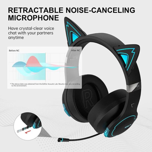 Edifier G5BT CAT Low Latency Low Latency Bluetooth Gaming Headset with Mic (Black) - Image 4