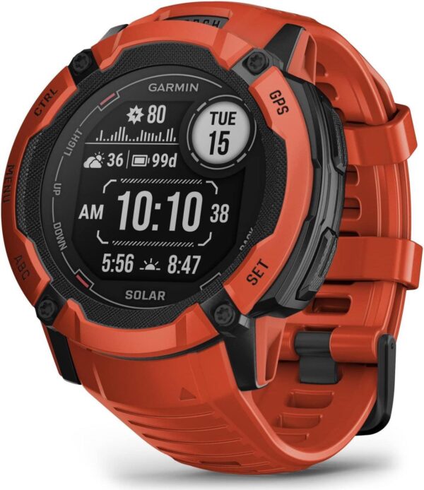 Garmin Instinct 2X, Solar, Flame Red | GPS Smart Watch 010-02805-11